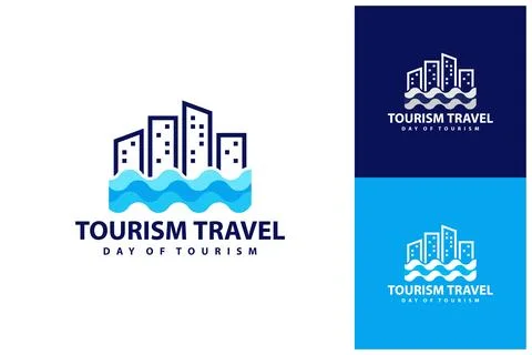 Wave Water City logo vector template, Creative City Water Wave logo design .. Stock Illustration