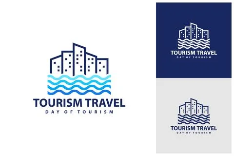 Wave Water City logo vector template, Creative City Water Wave logo design .. Stock Illustration