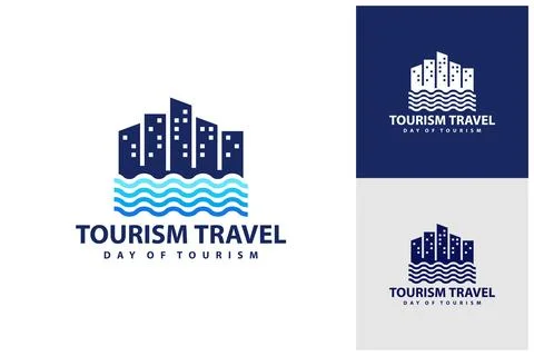 Wave Water City logo vector template, Creative City Water Wave logo design .. Illustrazione stock