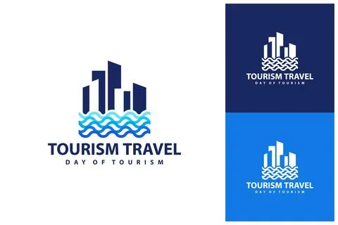 Wave Water City logo vector template, Creative City Water Wave logo design .. Stock Illustration