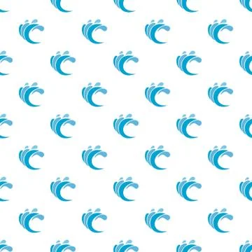 Wave water composition pattern seamless Illustrazione stock