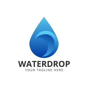 Wave water drop vector logo design Stock Illustration
