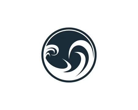 Wave Water Icon Vector Logo Template Illustration Design Stock Illustration
