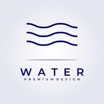 Wave water ocean flow logo icon symbol sign element label vector illustration Stock Illustration