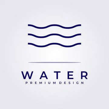 Wave water ocean flow logo icon symbol sign element label vector illustration Stock Illustration