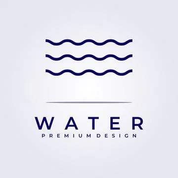Wave water ocean flow logo icon symbol sign element label vector illustration Stock Illustration