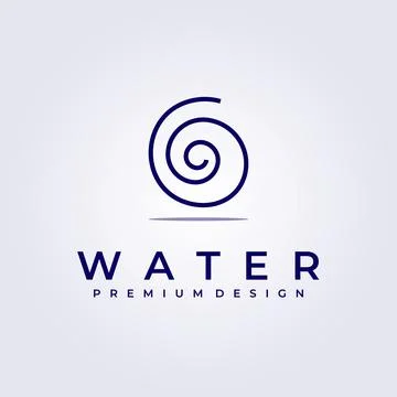 Wave water ocean flow logo icon symbol sign element label vector illustration Stock Illustration