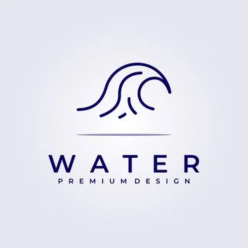 Wave water ocean flow logo icon symbol sign element label vector illustration Stock Illustration