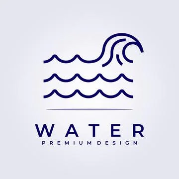 Wave water ocean flow logo icon symbol sign element label vector illustration Stock Illustration