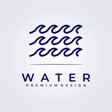 Wave water ocean flow logo icon symbol sign element label vector illustration Stock Illustration