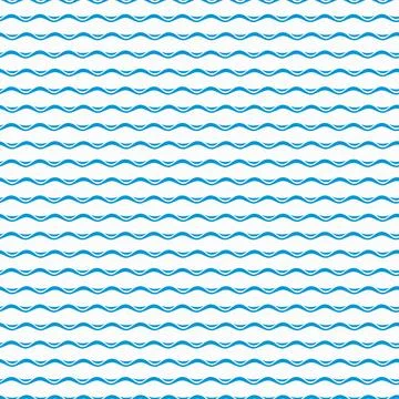 Wave water pattern, sea blue seamless background Stock Illustration