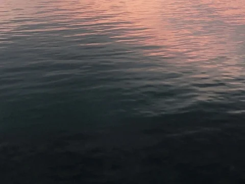The wave of water pond and red sky reflection Video stock 75825811