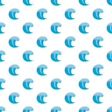 Wave water scene pattern seamless Stock Illustration