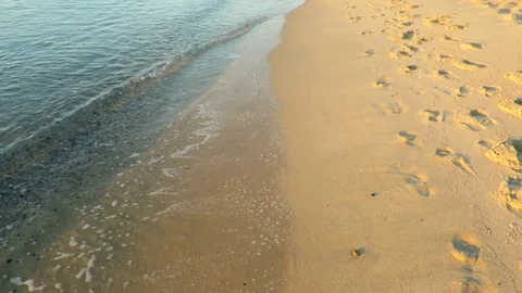 Wave wave motion of the sea on the beach Stock Footage 80784099