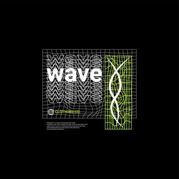 Wave writing design, suitable for screen printing t-shirts, clothes, jackets Stock-Illustration