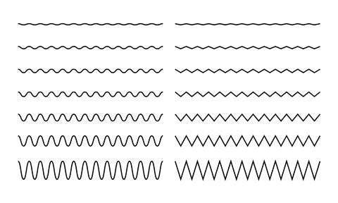 Wave, zigzag, wiggle line stroke Stock Illustration
