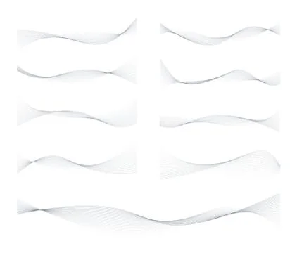 Waved Lines Design Elements Set Stock Illustration