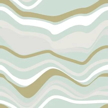 Waved lines seamless patterns with variated width strokes green grass and pale Ilustración de archivo