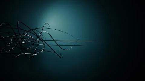 Waved organic lines on gradient background, black colour and steel style Stockillustratie