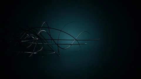 Waved organic lines on gradient background, black colour and steel style Stockillustratie