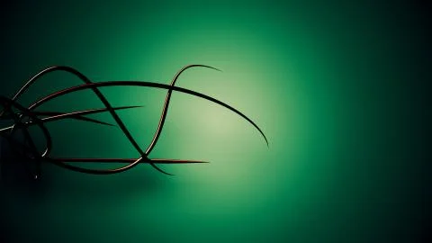 Waved organic lines on gradient background, black colour and steel style Stockillustratie