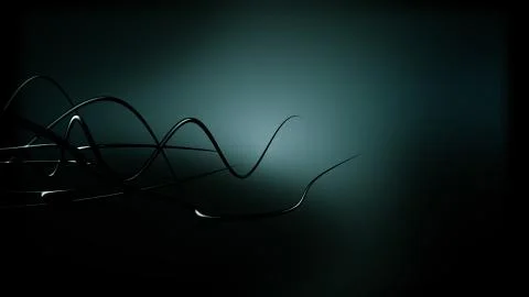 Waved organic lines on gradient background, black colour and steel style Stock Illustration