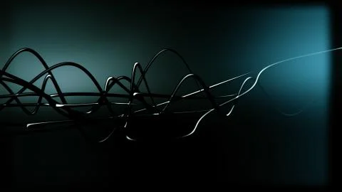 Waved organic lines on gradient background, black colour and steel style Stock Illustration