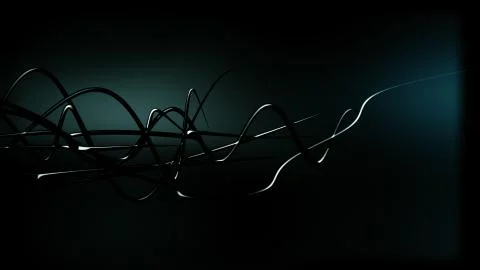 Waved organic lines on gradient background, black colour and steel style Stock Illustration