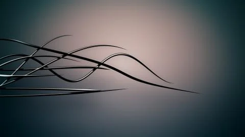 Waved organic lines on gradient background, black colour and steel style Stock Illustration