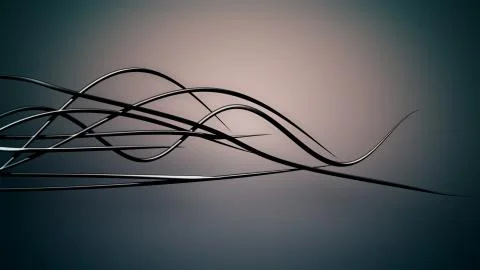 Waved organic lines on gradient background, black colour and steel style Illustrazione stock