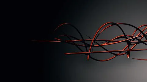 Waved organic lines on gradient background, black colour and steel style Illustrazione stock
