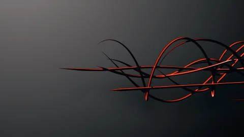 Waved organic lines on gradient background, black colour and steel style Stockillustratie