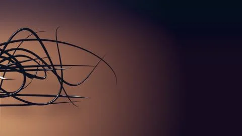 Waved organic lines on gradient background, black colour and steel style Illustrazione stock