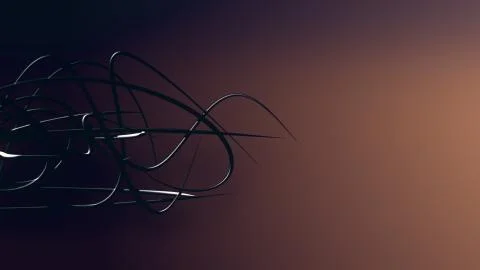 Waved organic lines on gradient background, black colour and steel style Stock Illustration