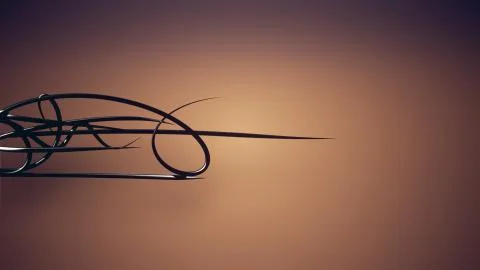 Waved organic lines on gradient background, black colour and steel style Stock Illustration