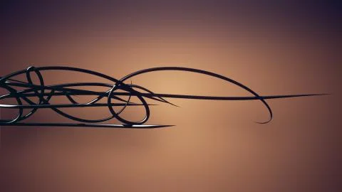 Waved organic lines on gradient background, black colour and steel style Stockillustratie