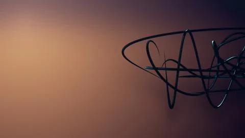 Waved organic lines on gradient background, black colour and steel style Stockillustratie