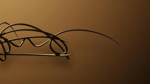 Waved organic lines on gradient background, black colour and steel style Illustrazione stock