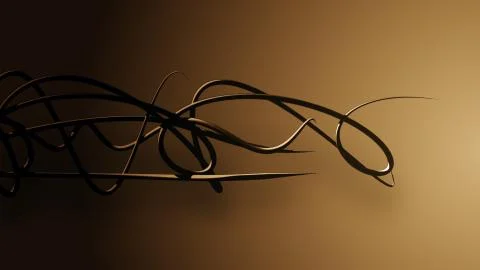 Waved organic lines on gradient background, black colour and steel style Illustrazione stock