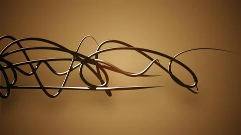 Waved organic lines on gradient background, black colour and steel style Stockillustratie