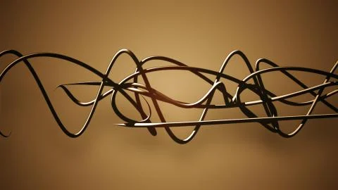 Waved organic lines on gradient background, black colour and steel style Illustrazione stock