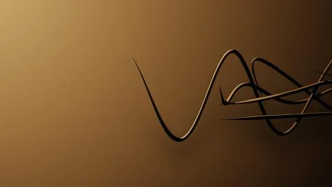 Waved organic lines on gradient background, black colour and steel style Stockillustratie