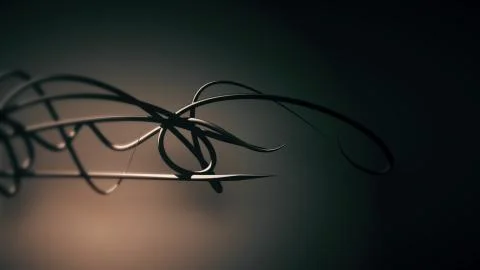 Waved organic lines on gradient background, black colour and steel style Illustrazione stock