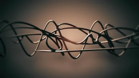 Waved organic lines on gradient background, black colour and steel style Stockillustratie