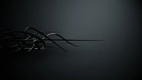 Waved organic lines on gradient background, black colour and steel style Stockillustratie