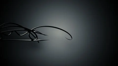 Waved organic lines on gradient background, black colour and steel style Illustrazione stock