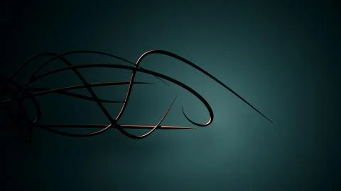 Waved organic lines on gradient background, black colour and steel style Illustrazione stock