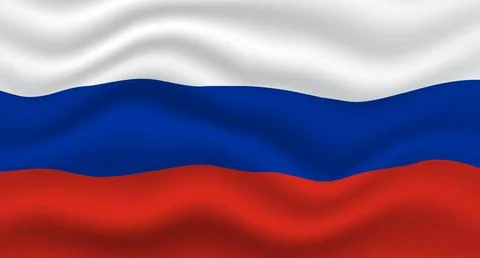 Waved russia flag. Vector realistic illustration of Russia flag. Vector ill.. Stock Illustration