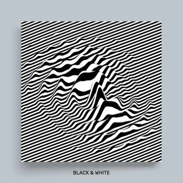 Waveform background. Surface distortion. Pattern with optical illusion. Stock Illustration