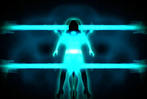 Waveform Dancer Mirrored Silhouette Sexy Stock Footage